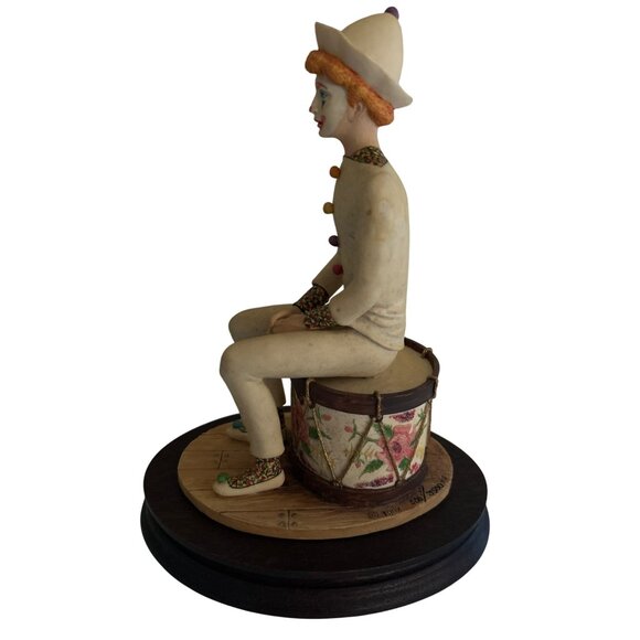 1984 Schmid Border Fine Arts Clown Figurine On Drum Handcrafted In Scotland - Picture 4 of 11